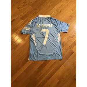 Adidas 2024 Belgium National Team Away Jersey De Bruyne #7 Blue Euro Size Small